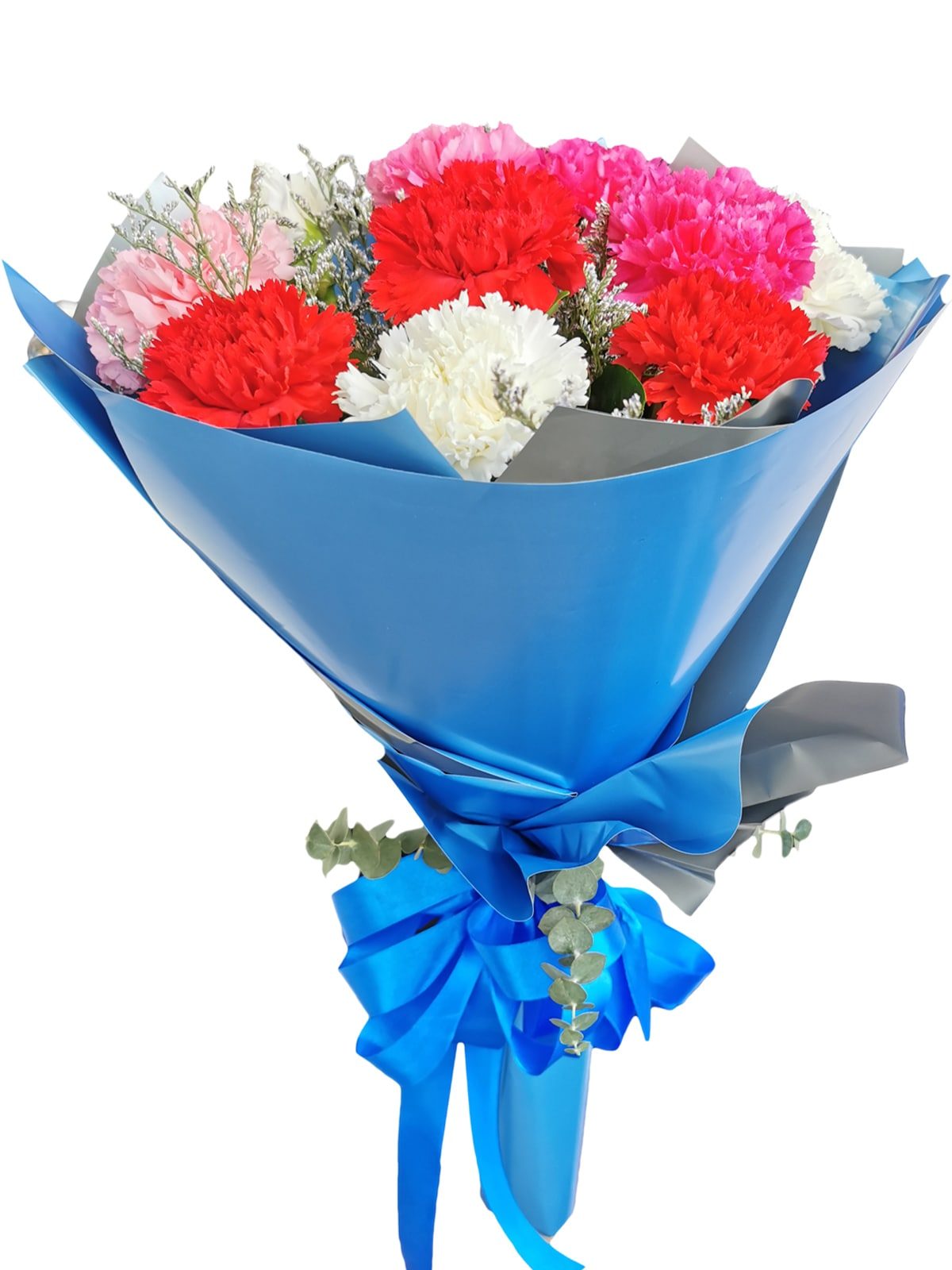 MIX Carnation Korean Blue Silver