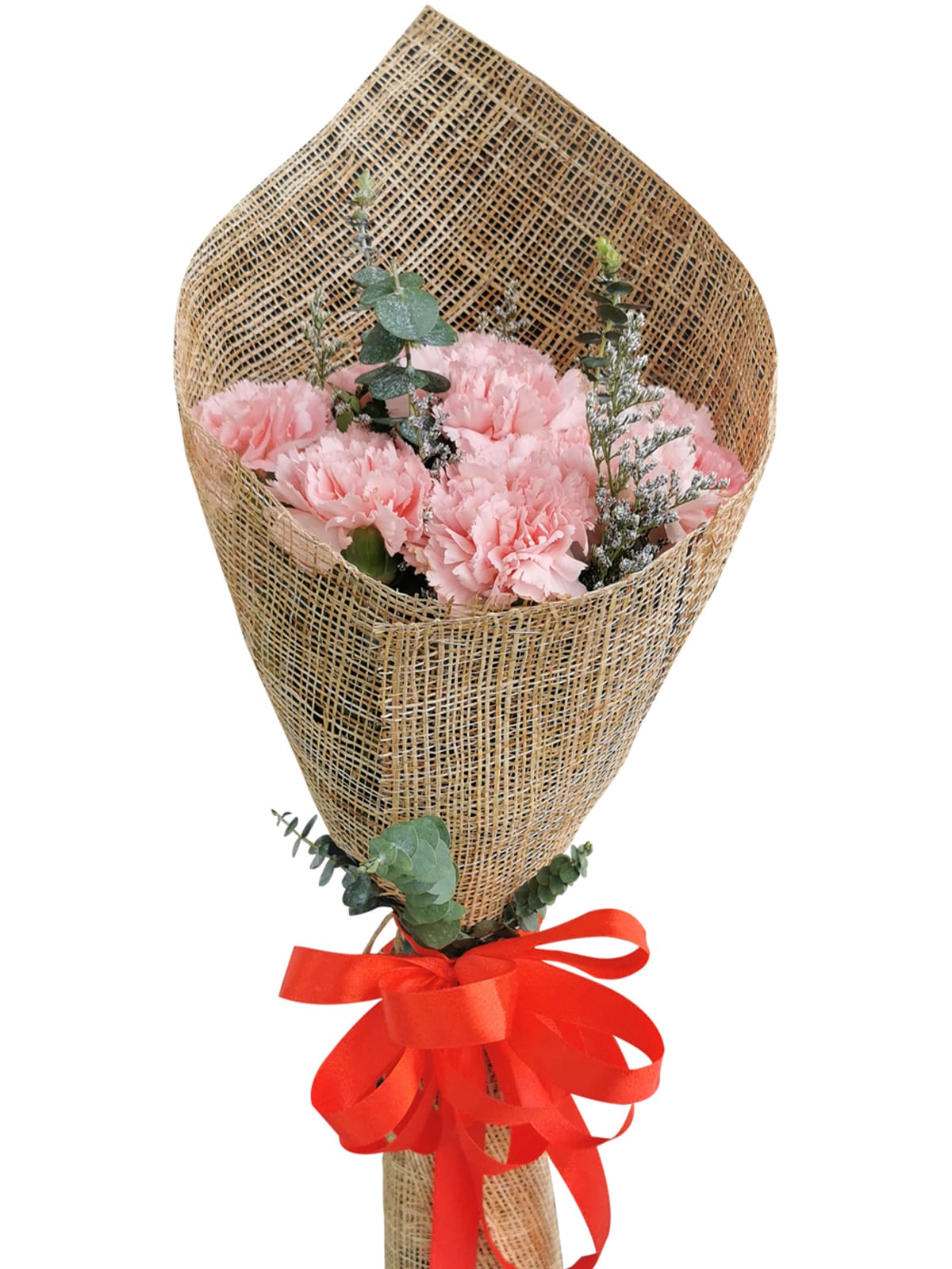 PINK Carnation Burlap ph