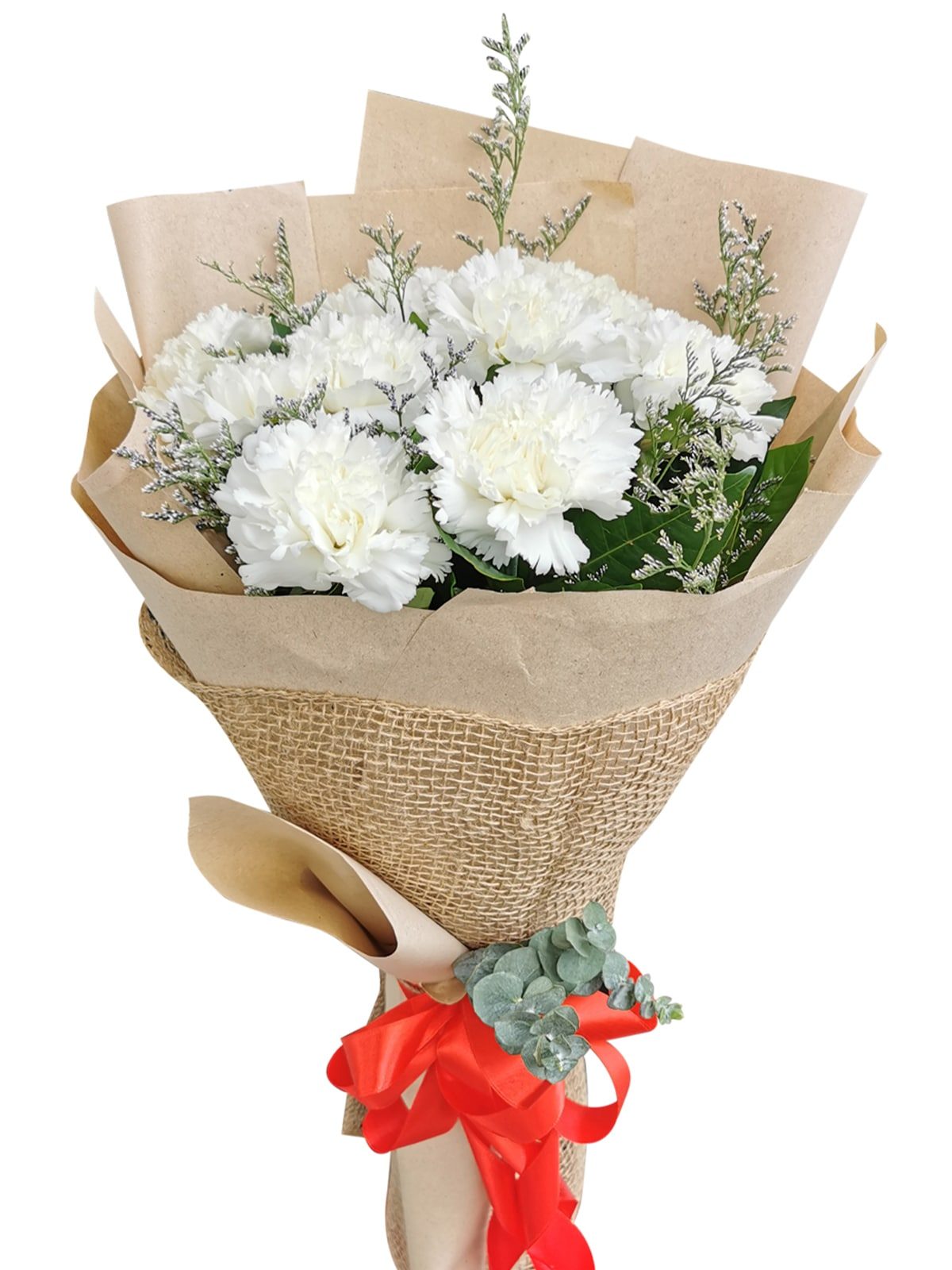 WHITE Carnation Kraft Jute