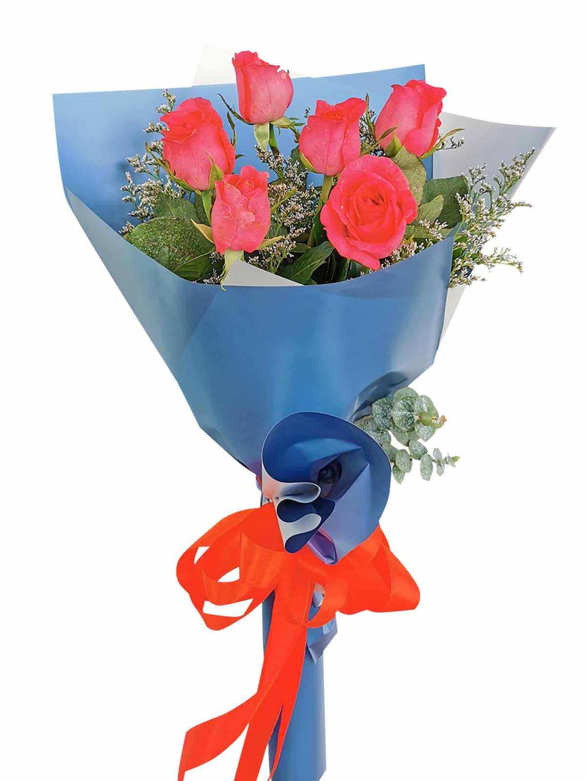 Pink Roses 6 Korean Blue Silver