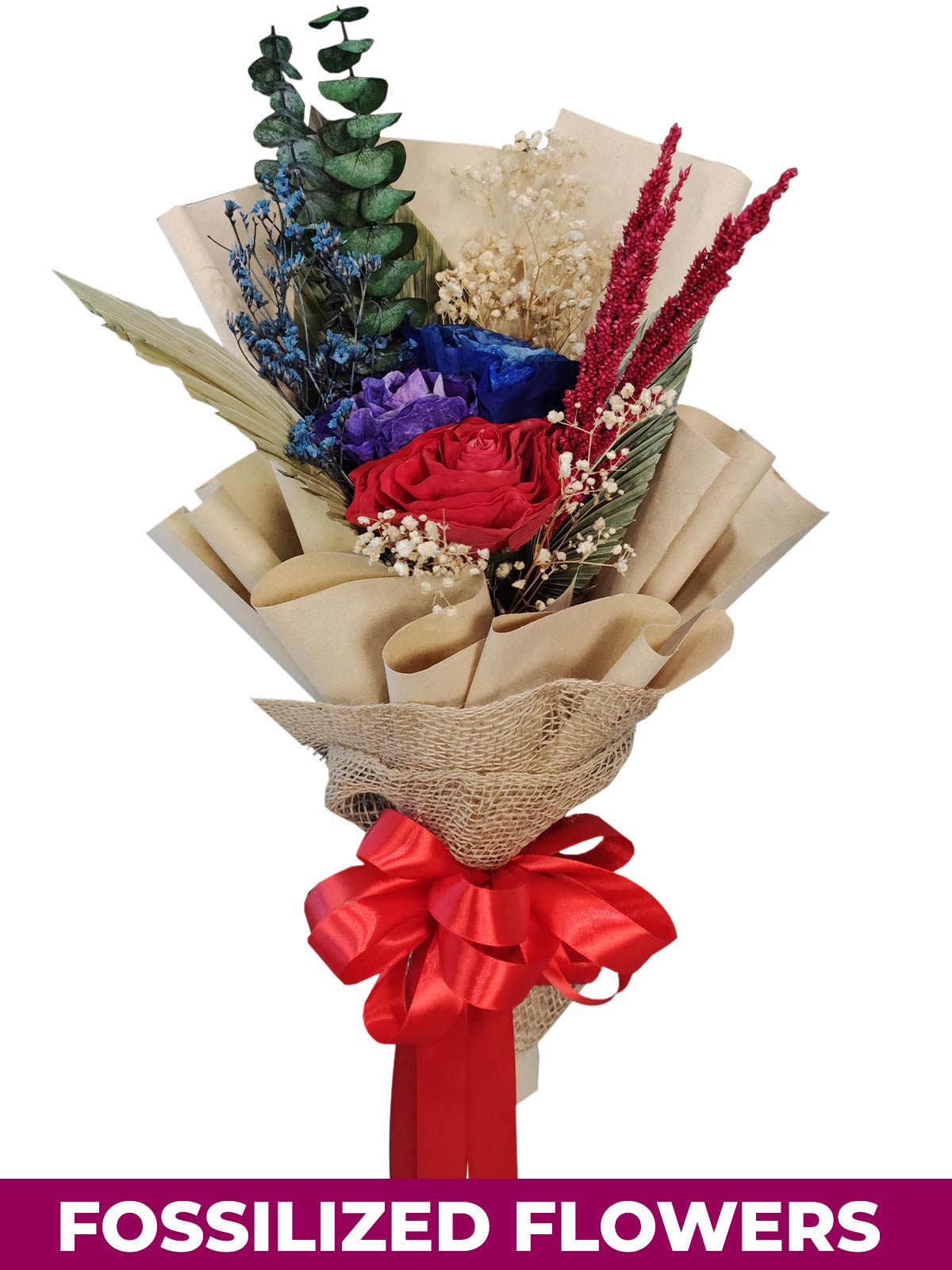 Dried Dark Roses Kraft Jute Province