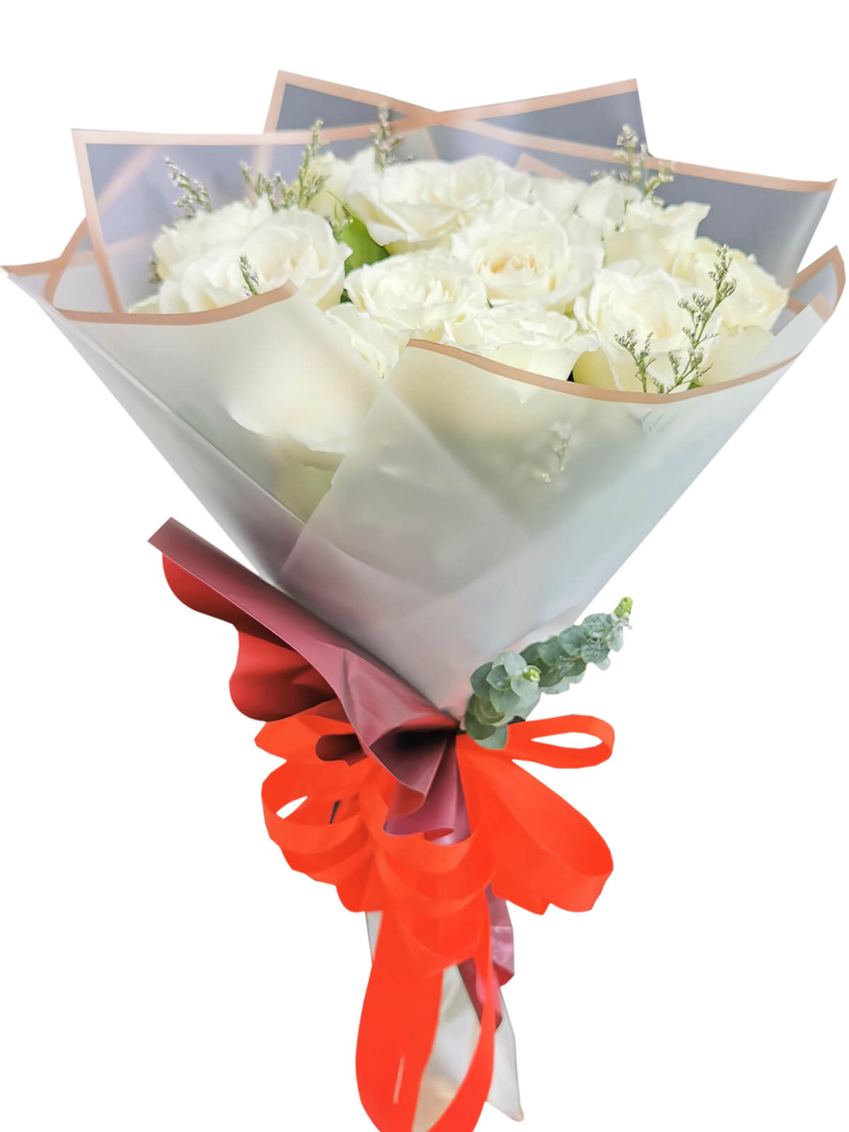 12 pcs white roses