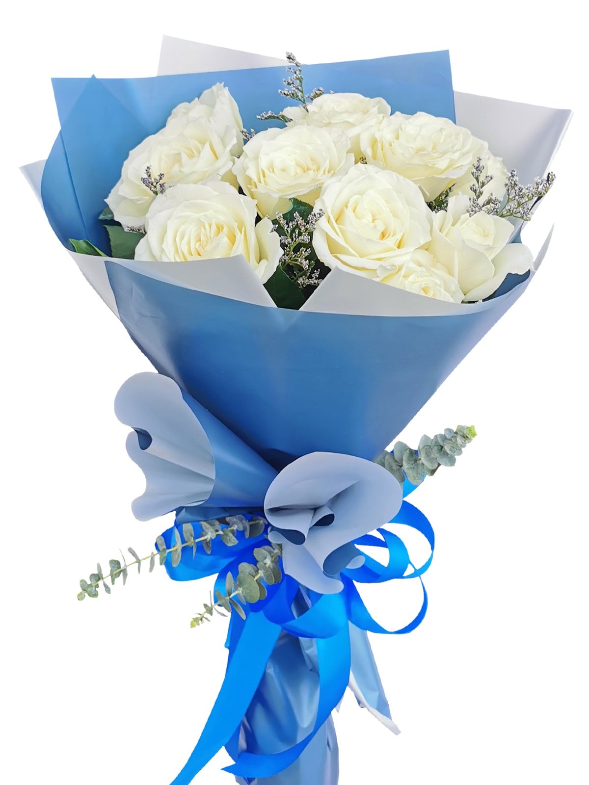 12 pcs white roses