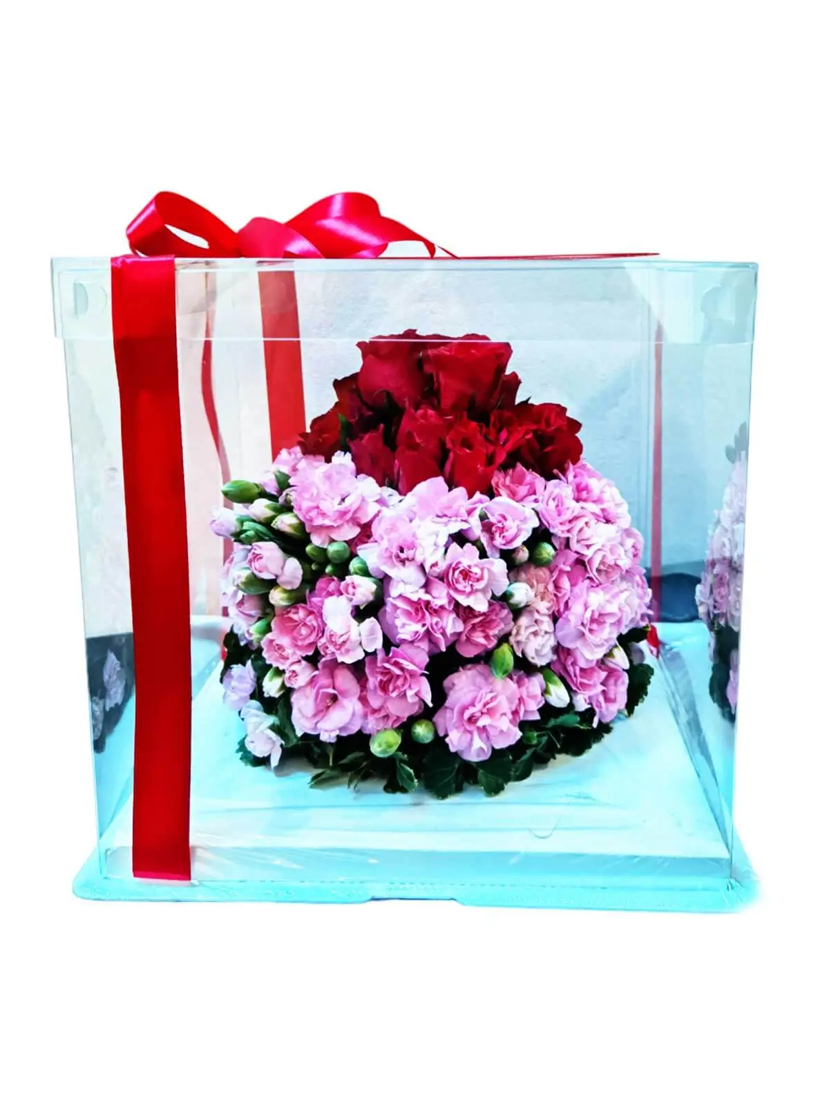 18-24 Stem Red Roses and Pink Carnation Spray