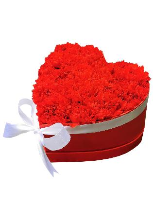 125 Red Carnation Heart Love Box 001