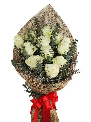 12 white ecua burlap PH