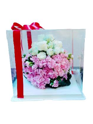 18-24 Stem Red Roses and Pink Carnation Spray